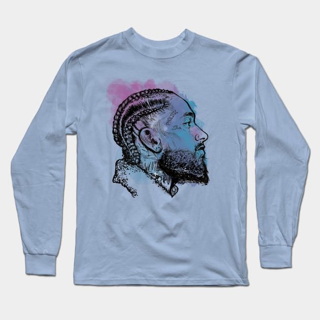 Nipsey Hussle Long Sleeve T-Shirt by Basic Lee